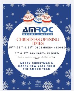 Amroc Christmas Opening hours